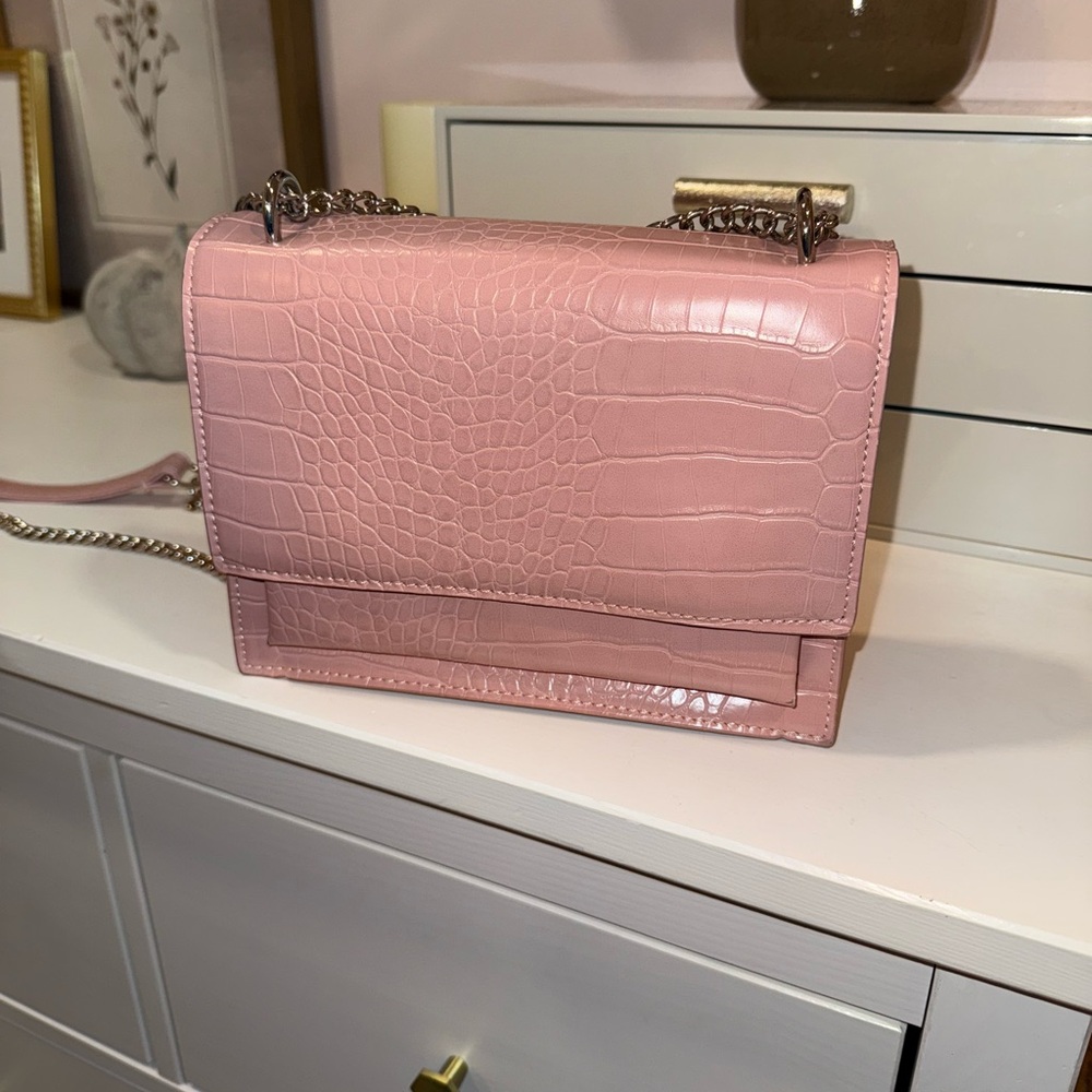 Pink Croc-Embossed Purse - Picture 2 of 11